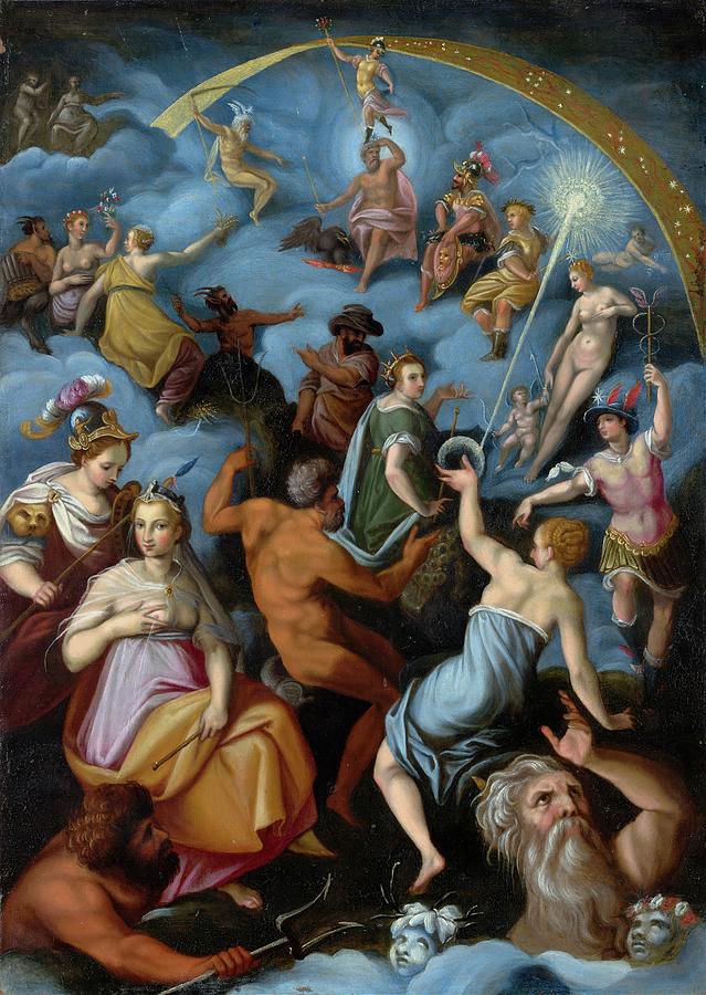 Assembly of the Gods by Jacopo Zucchi, depicting classical gods gathered together